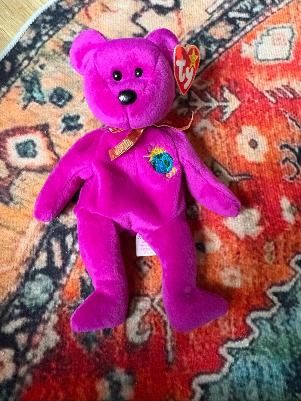 1999 Ty Beanie Baby Millennium Bear – Magenta Purple – With Tags